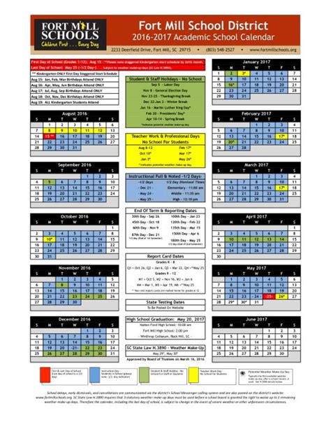 Kehrs Mill Elementary Calendar
